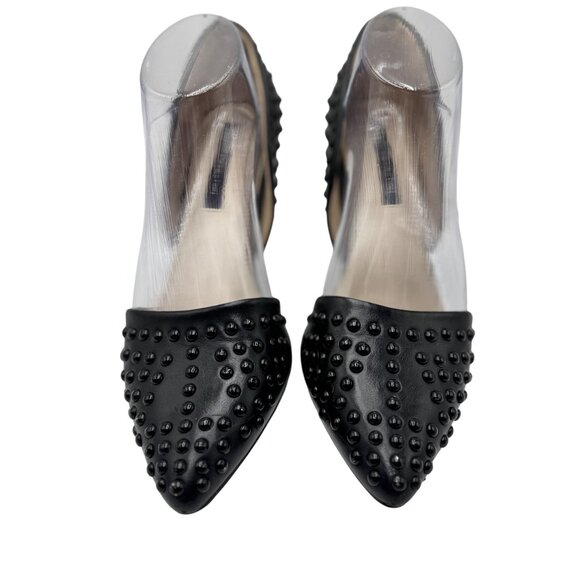 French Connection Size 8.5 Shoes Womens Black Studded Pointed-Toe High Heels - Picture 7 of 16